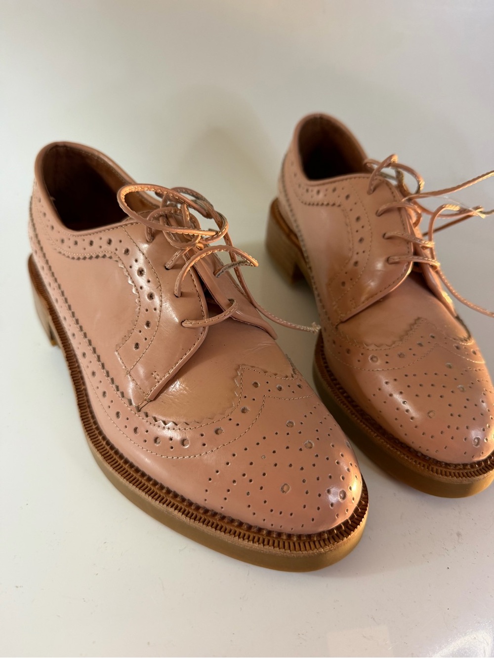 Jeffrey Campbell Gershwin Blush Pink Patent Leather Oxfords Size 7 NEW Womens